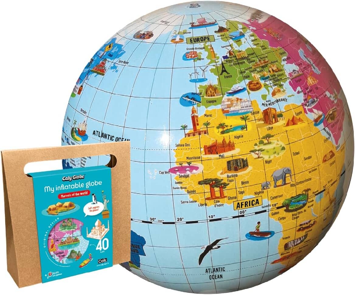 Globe gonflable de 42 cm (en anglais) - Marvels of the world | Calytoys globe Calytoys 