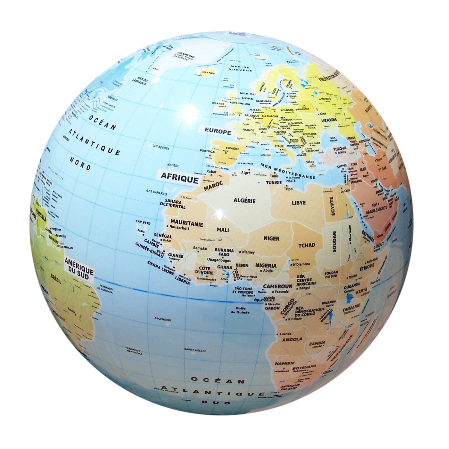 Globe gonflable de 42 cm - Pays et villes du monde (pour enfants) | Calytoys globe Calytoys 