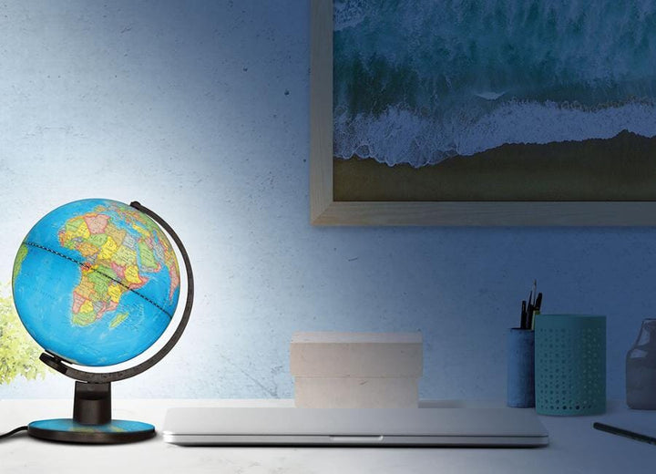 Globe terrestre tournant et lumineux de diamètre 25 cm (en français) globe Cartotheque Egg 