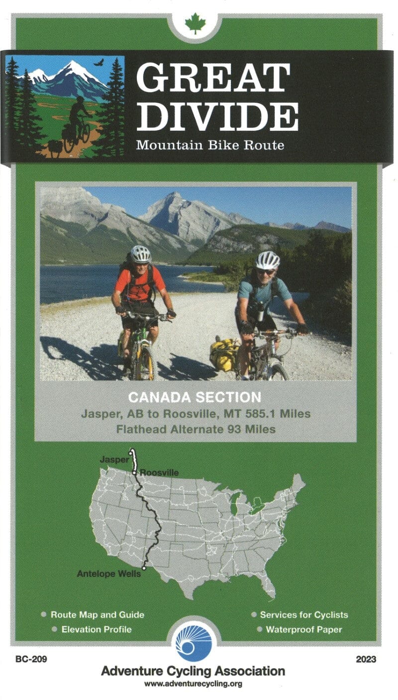 Great Divide Mountain - Bike Route (Canada Section) - Banff, Alberta - Roosville, MT | Adventure Cycling Association carte cycliste Adventure Cycling Association Default Title