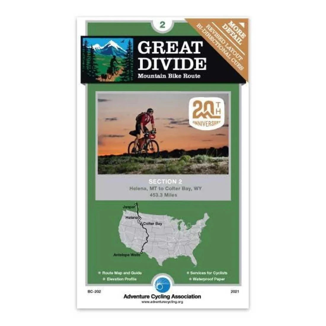 Great Divide Mountain Bike Route n° 2 - Polaris, Montana - South Pass City, Wyoming (510 miles) | Adventure Cycling Association carte cycliste Adventure Cycling Association 