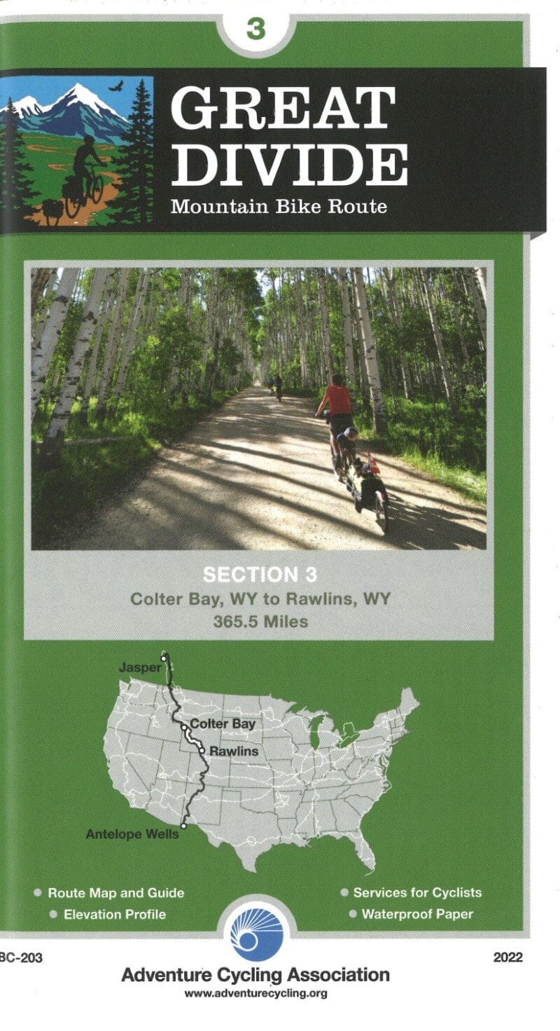Great Divide Mountain Bike Route n° 3 - South Pass City, Wyoming - Silverthorne, Colorado (404 miles) | Adventure Cycling Association carte cycliste Adventure Cycling Association