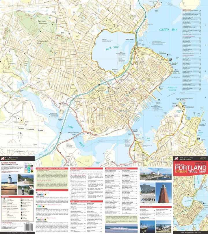 Greater Portland Urban Trail Map | Map Adventures carte de randonnée Map Adventures