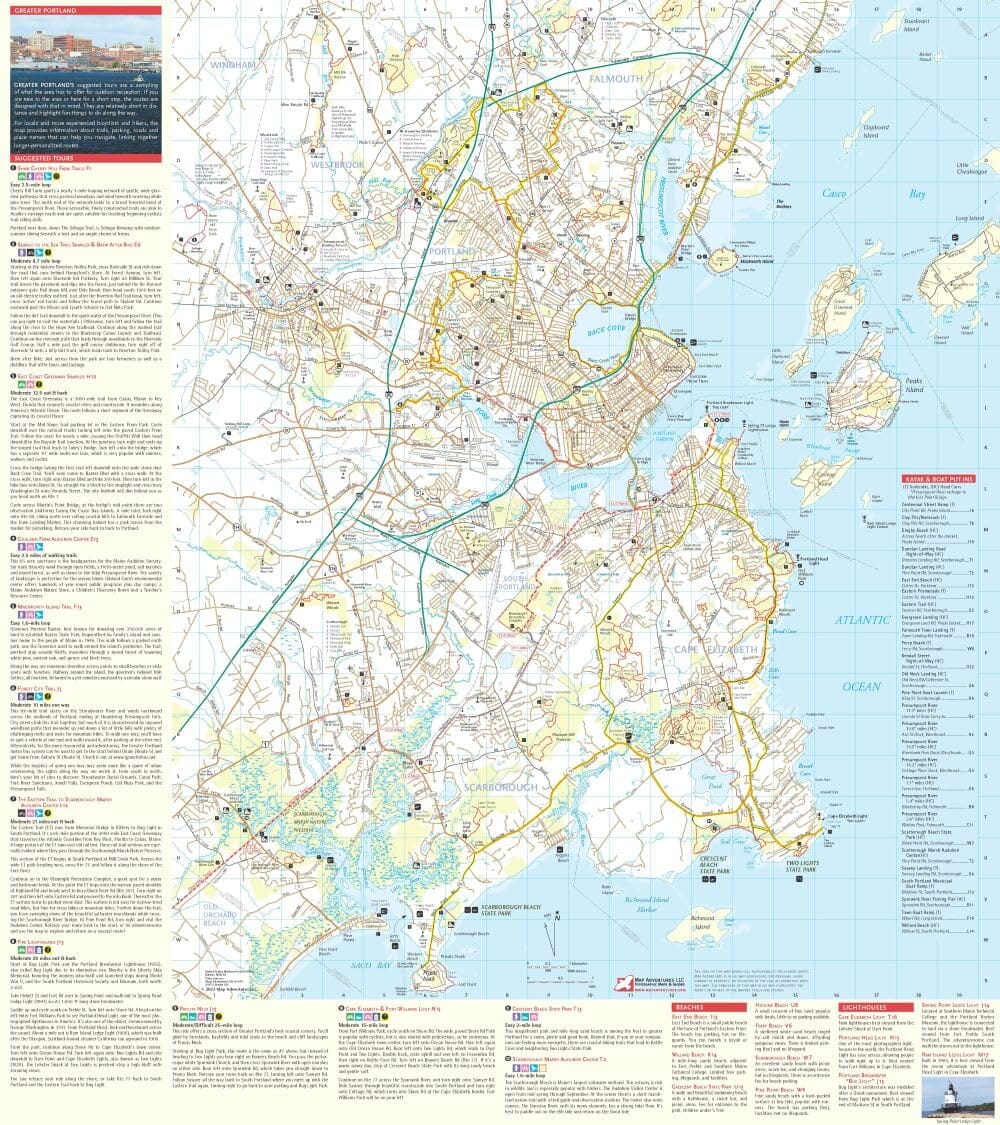 Greater Portland Urban Trail Map | Map Adventures carte de randonnée Map Adventures