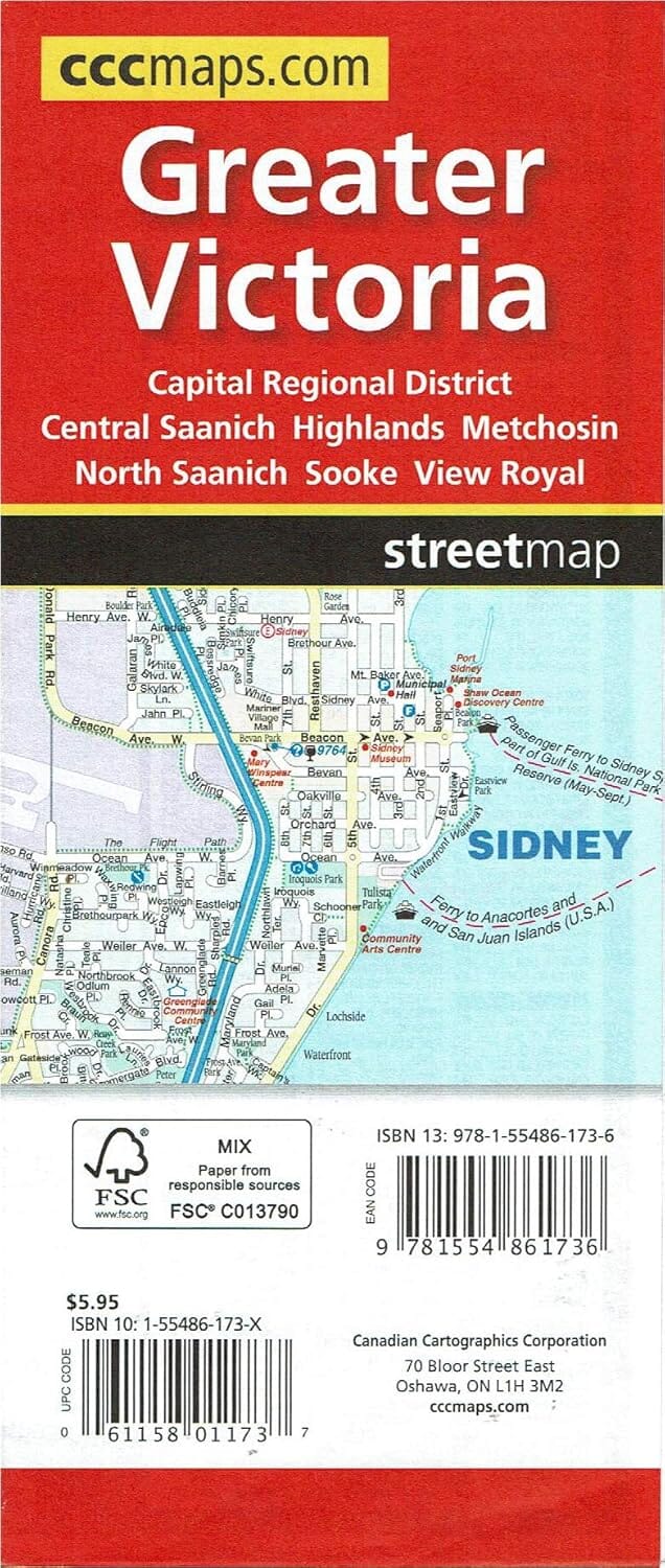 Greater Victoria (Colombie-Britannique) | Société canadienne de cartographie plan de ville Canadian Cartographics Corporation