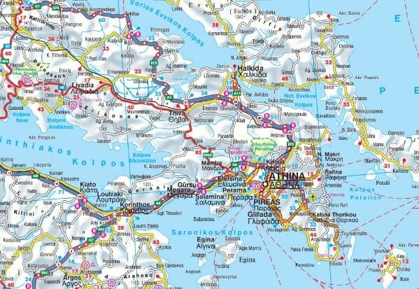 Grèce, Hongrie et côte adriatique | GM Johnson carte routière GM Johnson