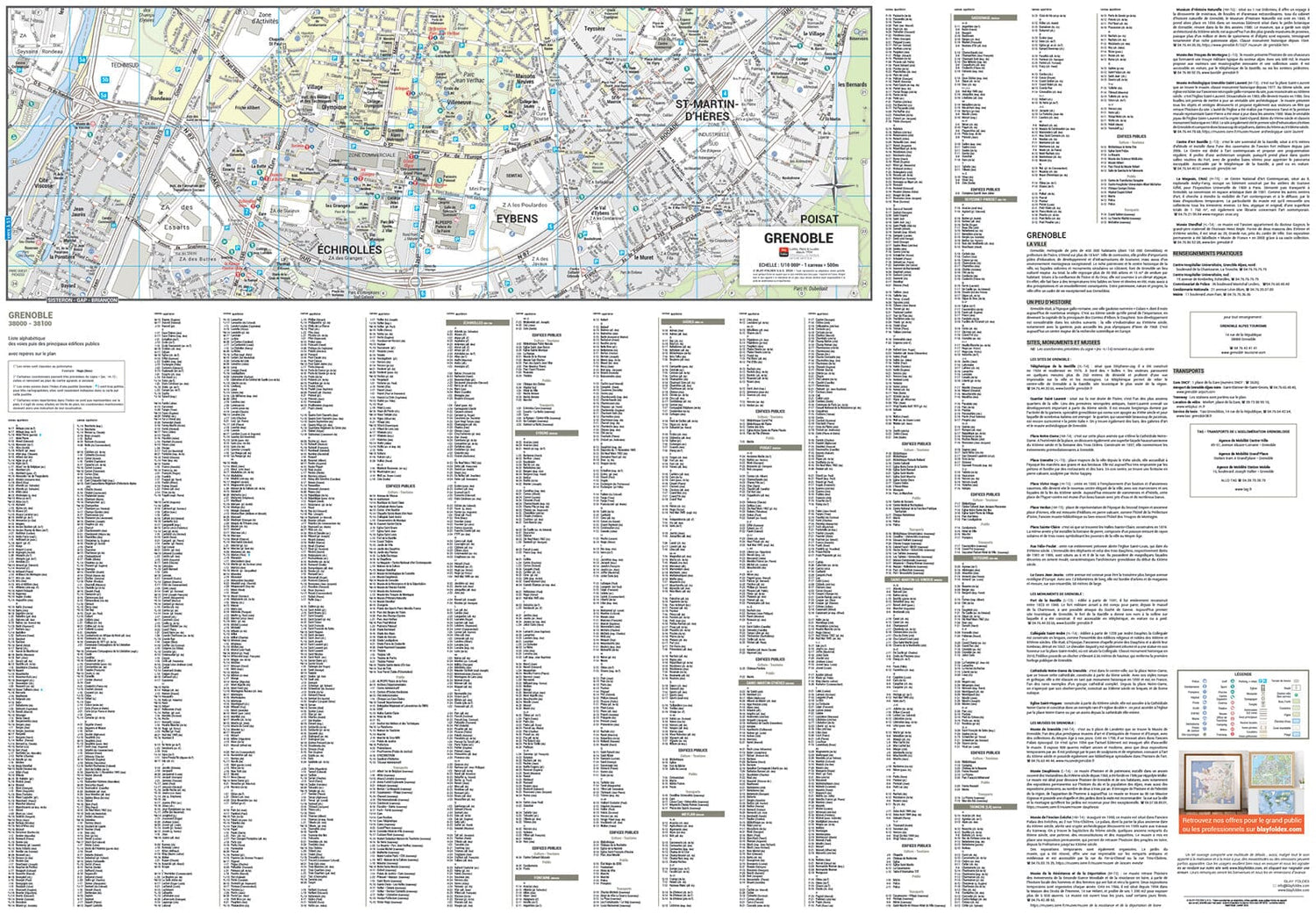 Grenoble, Isère - Plan de ville | Blay Foldex plan de ville Blay Foldex
