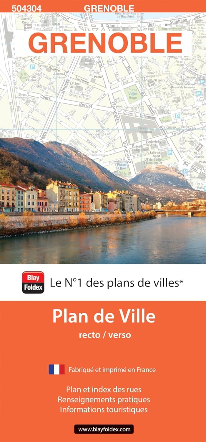 Grenoble, Isère - Plan de ville | Blay Foldex plan de ville Blay Foldex 