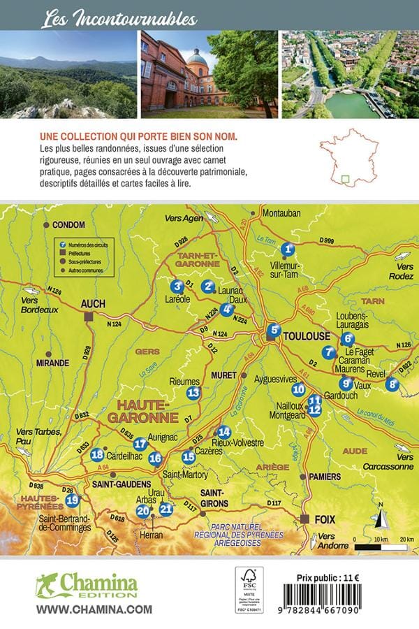 Guide de balades - Autour de Toulouse à pied | Chamina guide de randonnée Chamina 