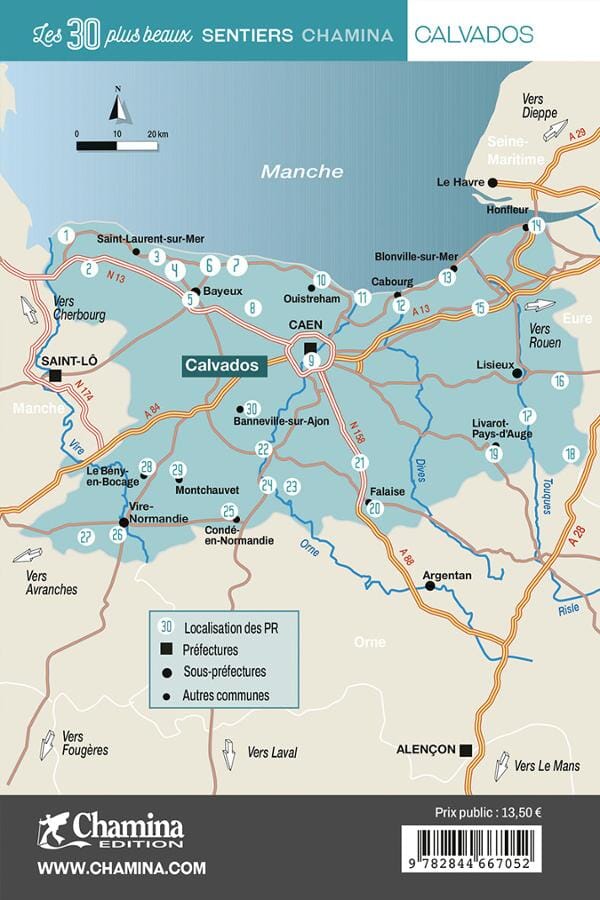 Guide de balades - Calvados, 30 sentiers à pied | Chamina guide de randonnée Chamina 