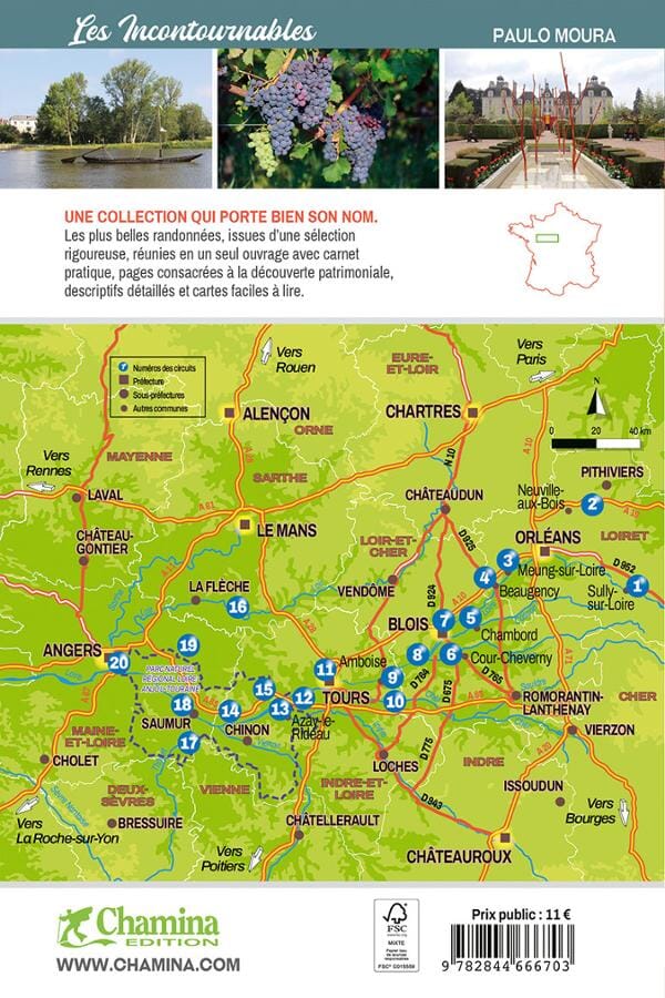 Guide de balades - Châteaux de la Loire, 20 rando | Chamina guide de randonnée Chamina 