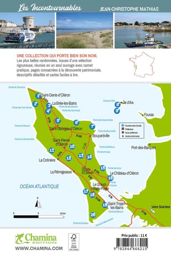 Guide de balades - Ile d'Oléron, Ile d'Aix | Chamina guide petit format Chamina 