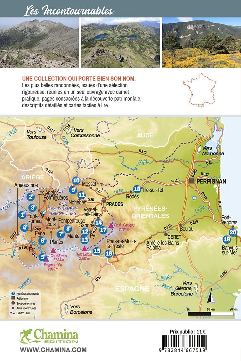 Guide de balades - Pyrénées catalanes, 20 randos | Chamina guide de randonnée Chamina 