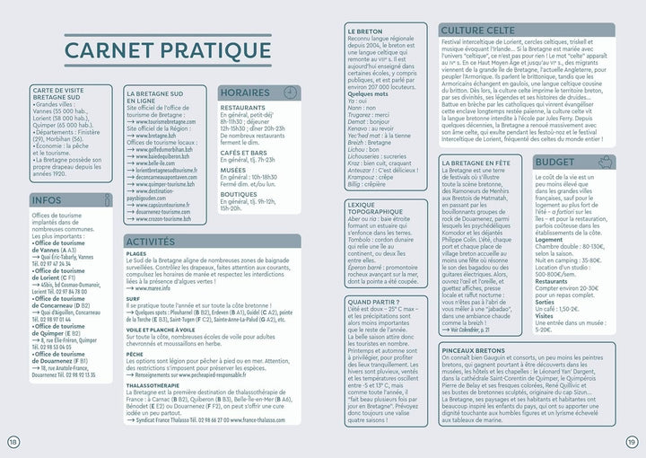 Guide de poche - Bretagne Sud : Vannes, Lorient, Quimper | Cartoville guide de voyage Gallimard 