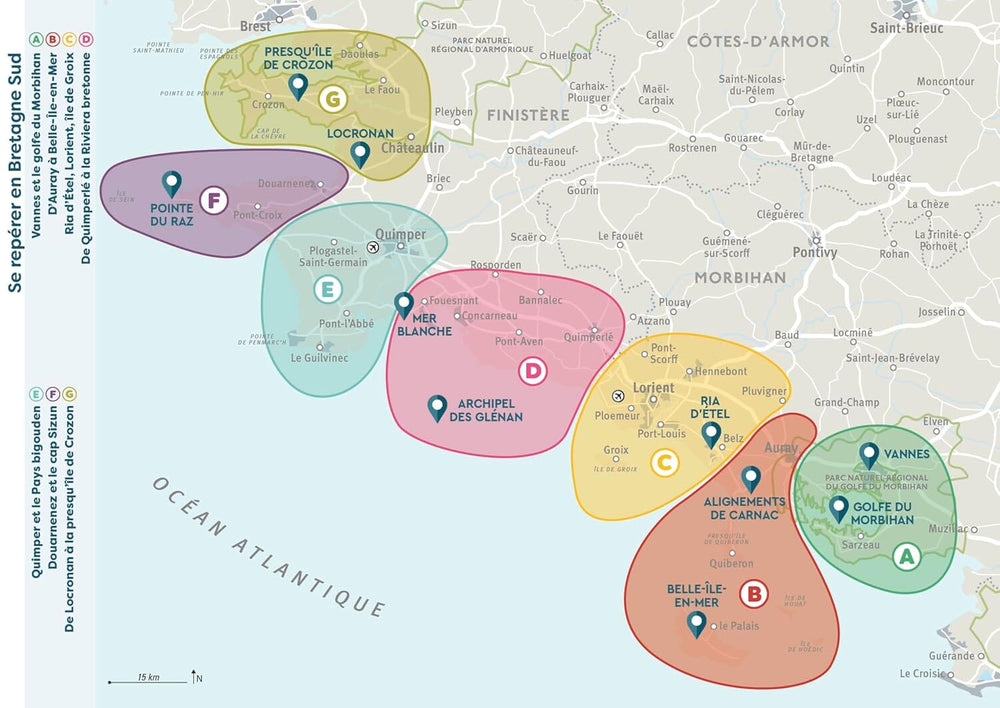 Guide de poche - Bretagne Sud : Vannes, Lorient, Quimper | Cartoville guide de voyage Gallimard 