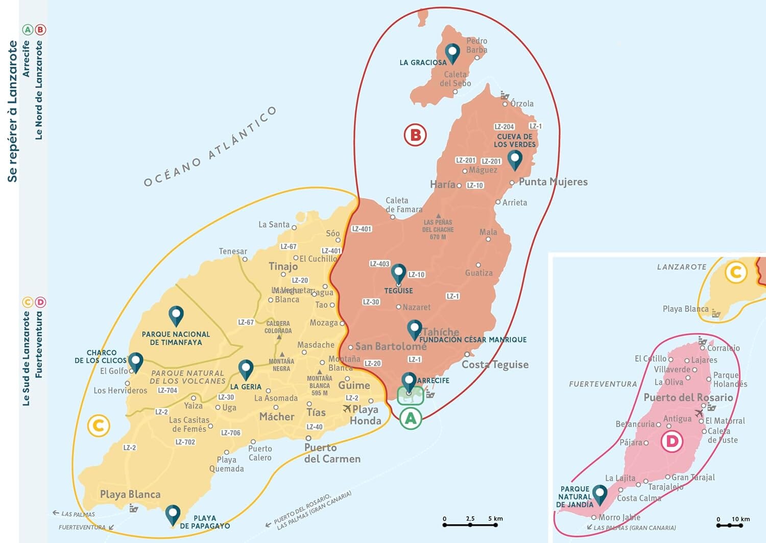 Guide de voyage de poche - Lanzarote et Fuerteventura | Cartoville guide de voyage Gallimard