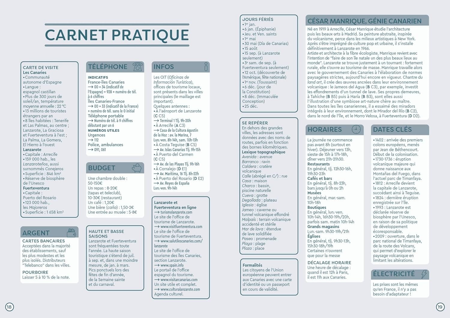 Guide de voyage de poche - Lanzarote et Fuerteventura | Cartoville guide de voyage Gallimard