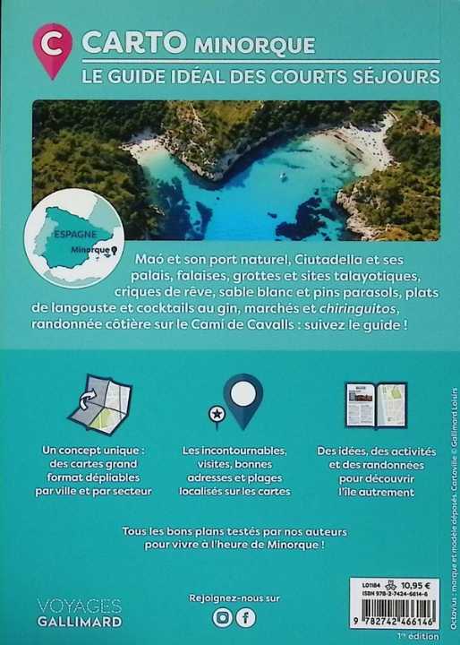 Guide de voyage de poche - Minorque - Édition 2024 | Cartoville guide de voyage Gallimard