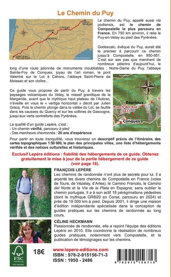 Guide de randonnée - Chemins de Compostelle : le Chemin du Puy-en-Velay | Lepère Éditions guide de randonnée Lepère Éditions 