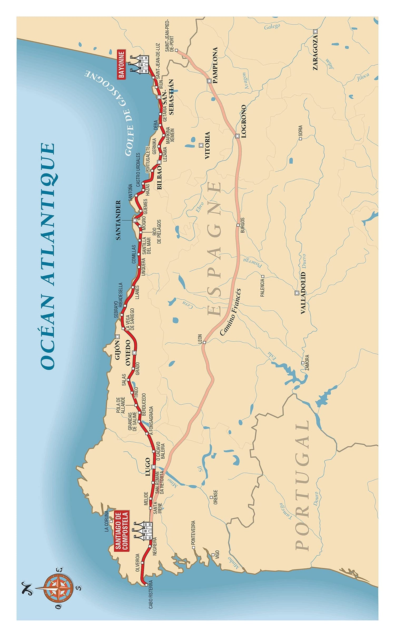 Guide de randonnée - Compostelle, Chemin Côtier : Camino del Norte, De Bayonne à Saint-Jacques-de-Compostelle et au Cabo Fisterra | Glénat guide de randonnée Glénat 