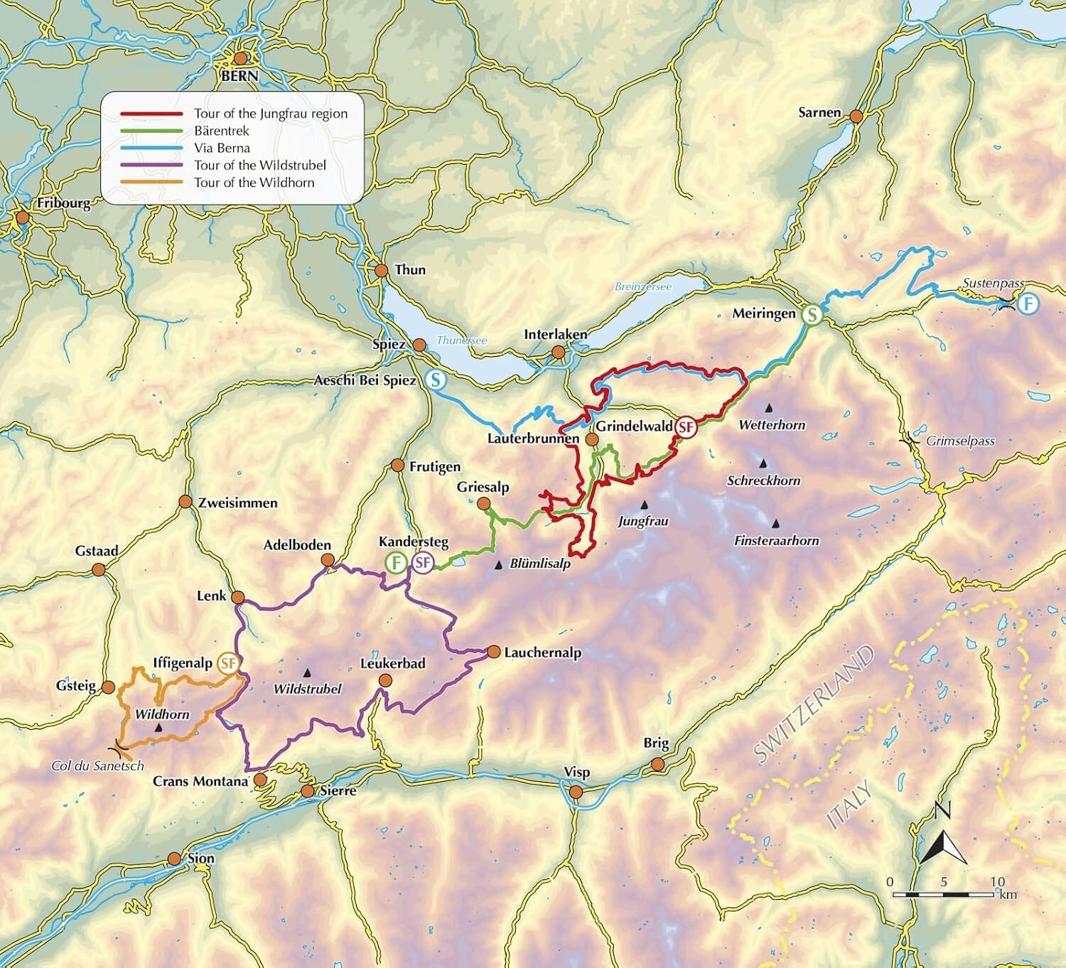 Guide de randonnée (en anglais) - Trekking in the Bernese Oberland | Cicerone guide de randonnée Cicerone 