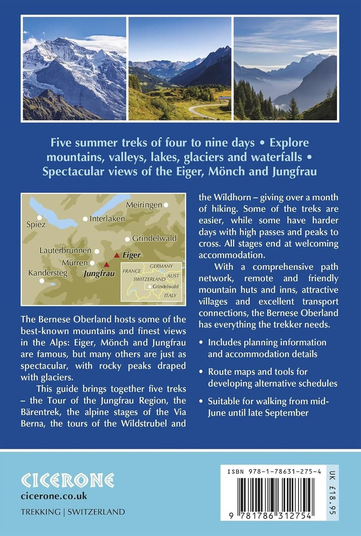 Guide de randonnée (en anglais) - Trekking in the Bernese Oberland | Cicerone guide de randonnée Cicerone 