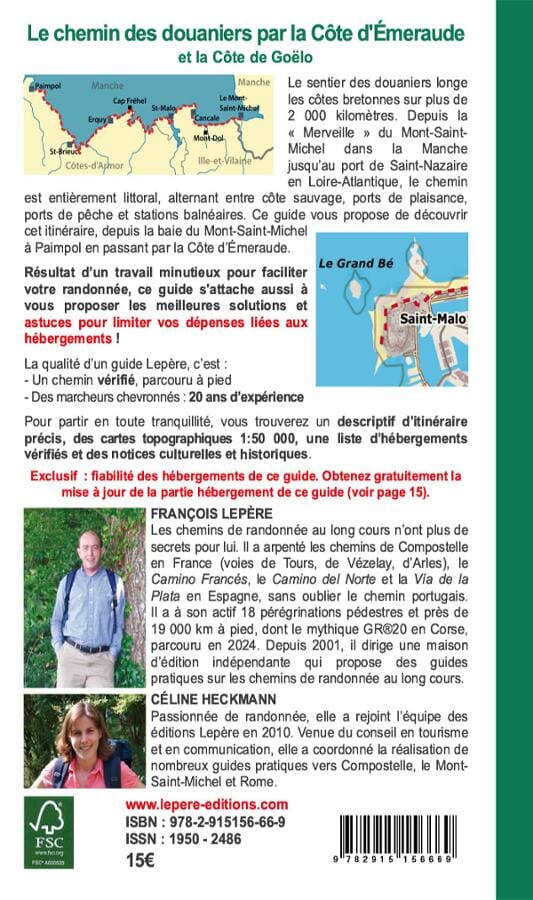 Guide de randonnée - Le chemin des douaniers par la côte d'Émeraude | Lepère Éditions guide de randonnée Lepère Éditions 