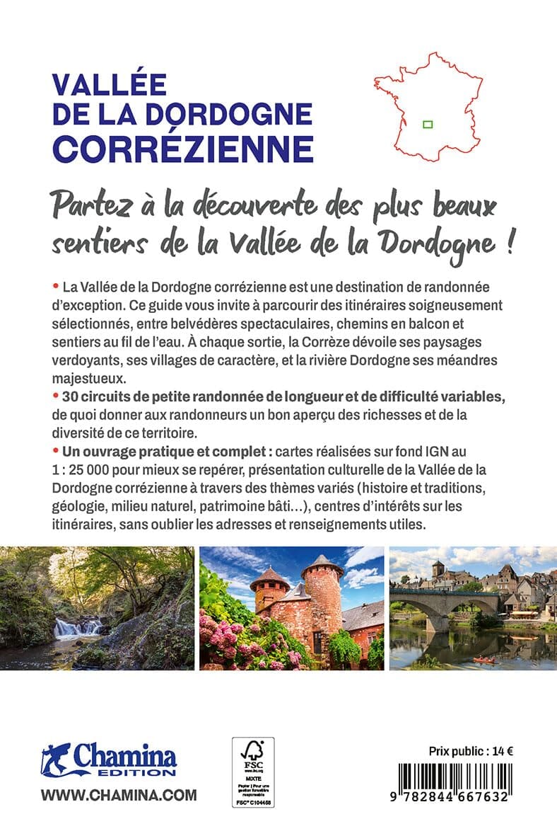 Guide de randonnée - Vallée de la Dordogne Corrézienne | Chamina guide de randonnée Chamina 