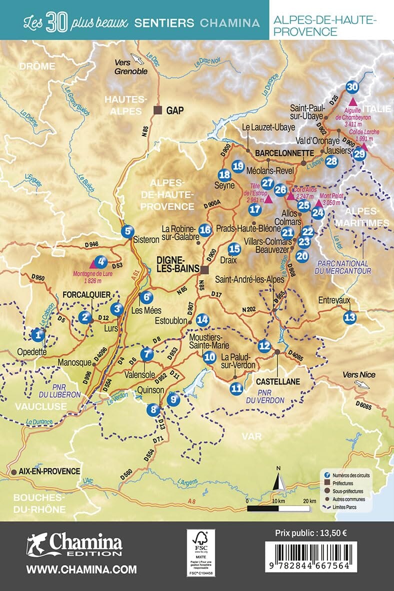 Guide de randonnées - Alpes-de-Haute-Provence, les 30 plus beaux sentiers | Chamina guide de randonnée Chamina 