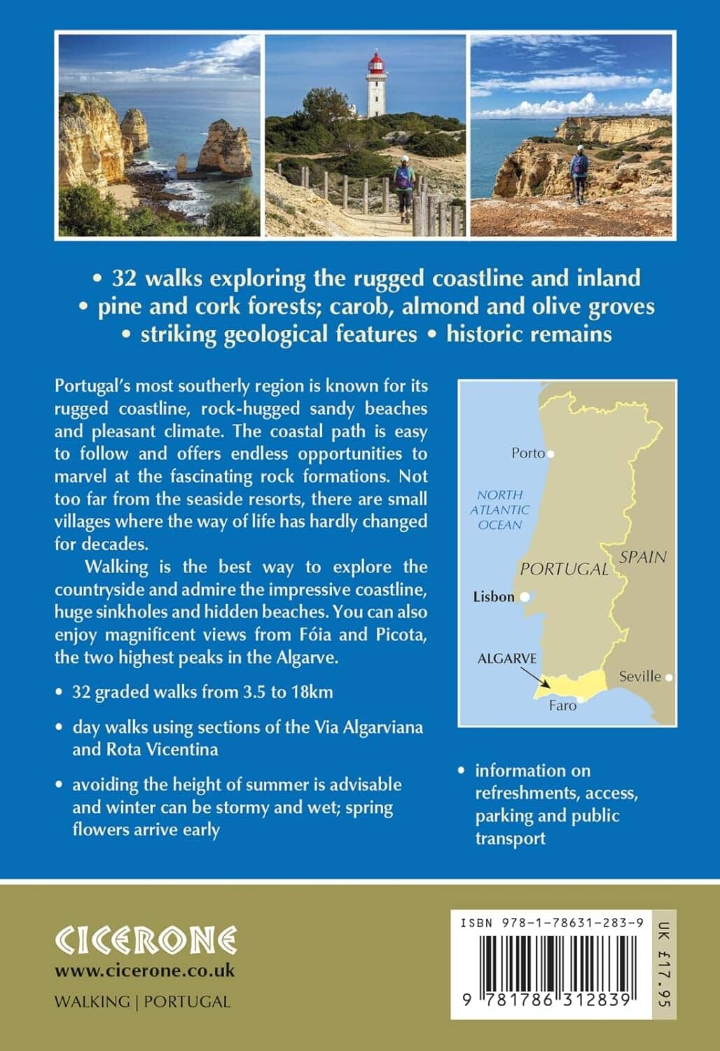 Guide de randonnées (en anglais) - Algarve : 32 walks in the south of Portugal including Serra de Monchique and Costa Vicentina | Cicerone guide de randonnée Cicerone 