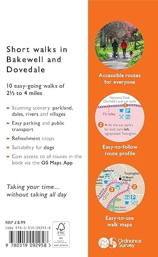 Guide de randonnées (en anglais) - Bakewell & Dovedale | Ordnance Survey - Short Walks guide de randonnée Ordnance Survey