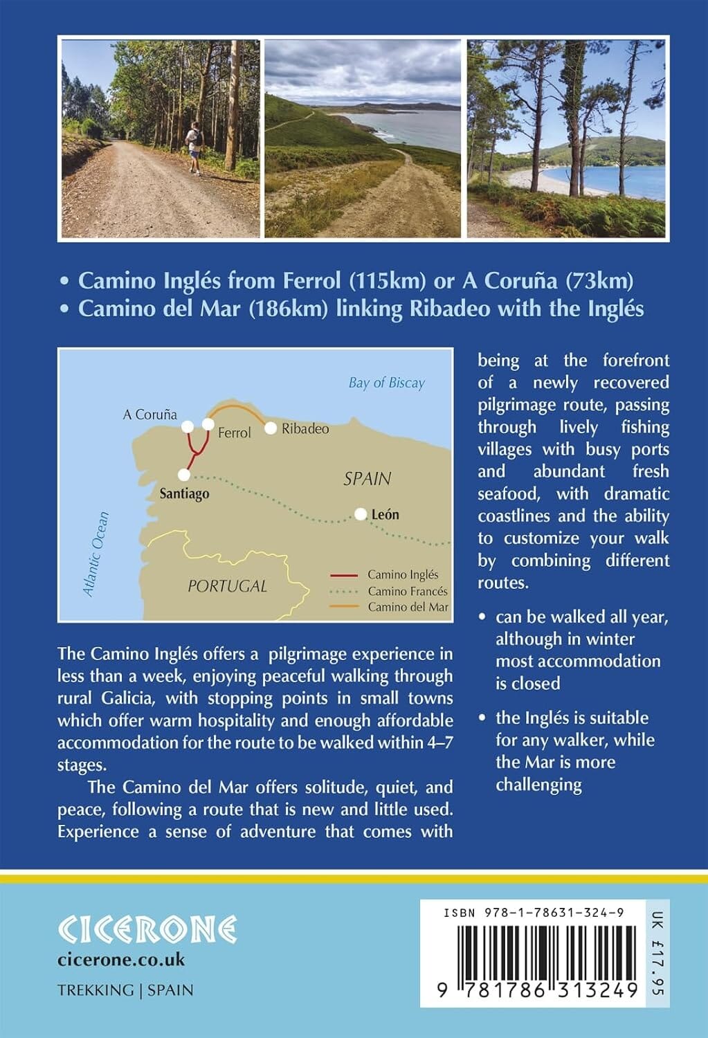 Guide de randonnées (en anglais) - Camino Inglés and Camino del Mar | Cicerone guide de randonnée Cicerone 