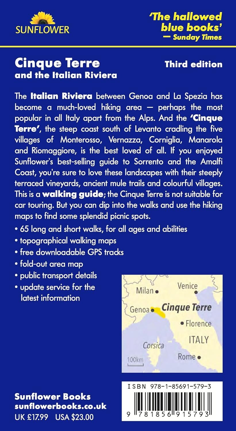 Guide de randonnées (en anglais) - Cinque Terre & the Italian Riviera | Sunflower guide de randonnée Sunflower 