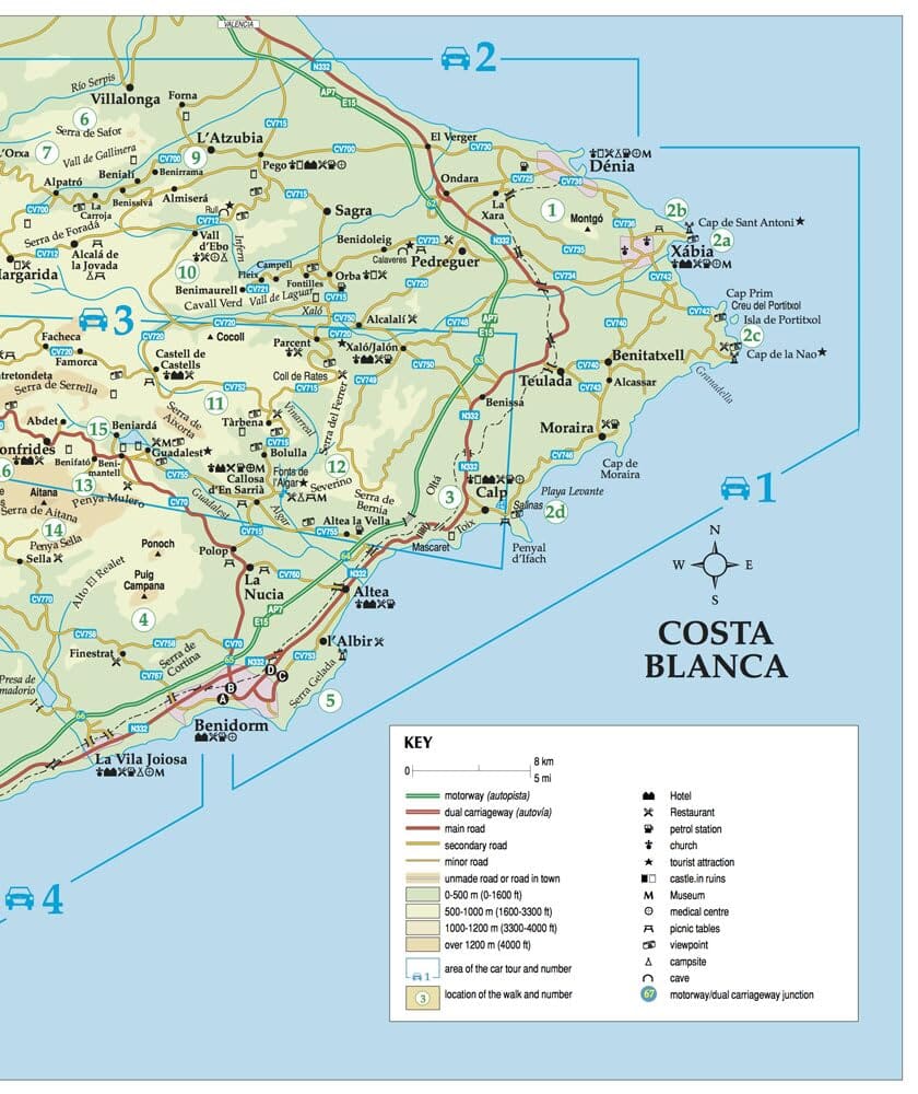 Guide de randonnées (en anglais) - Costa Blanca | Sunflower guide de randonnée Sunflower 
