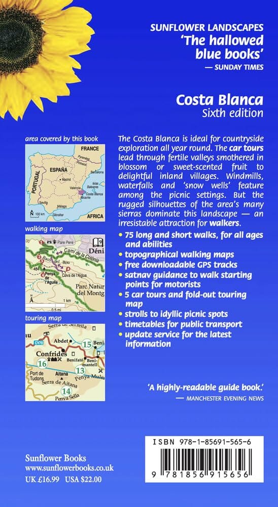 Guide de randonnées (en anglais) - Costa Blanca | Sunflower guide de randonnée Sunflower 