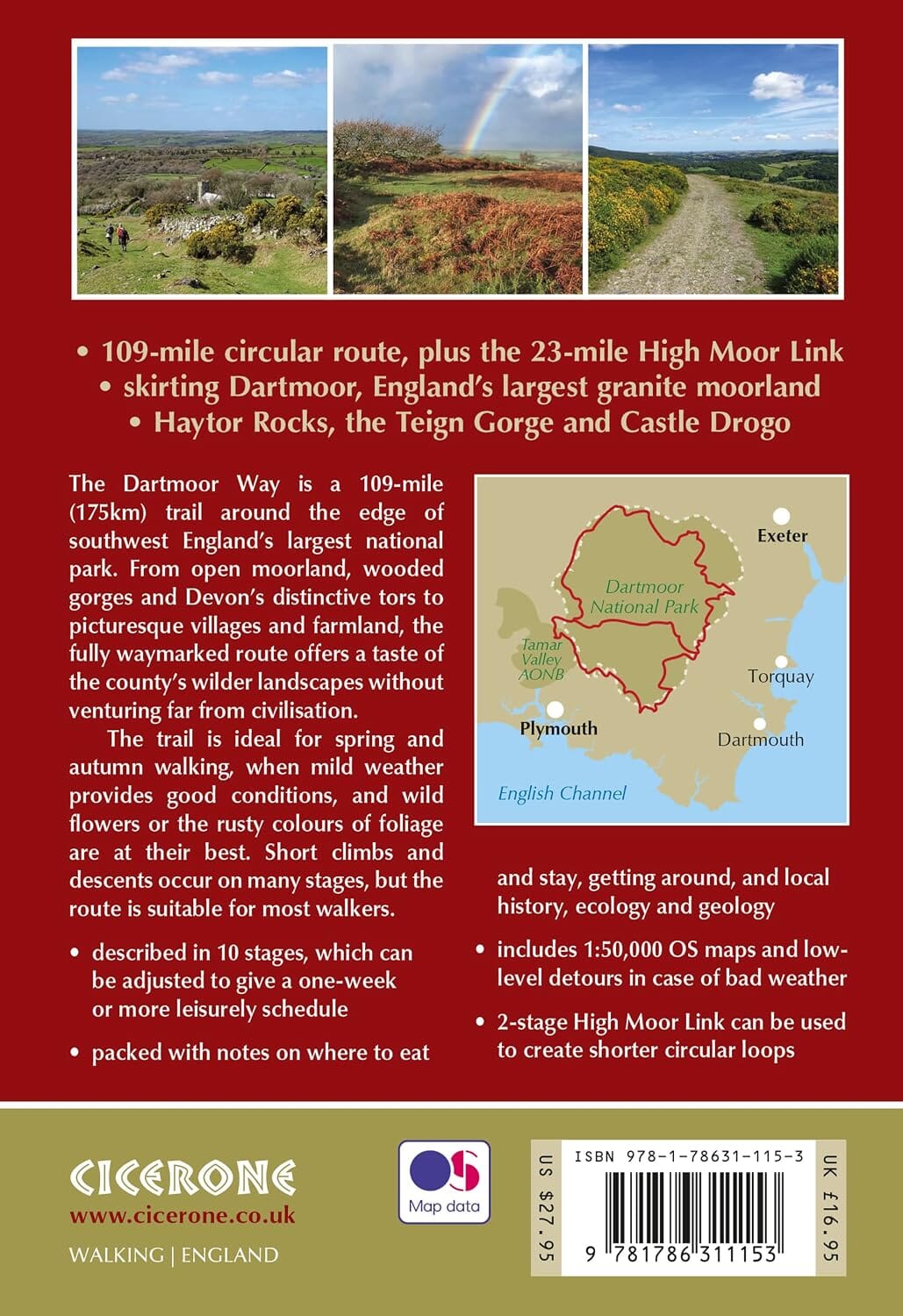 Guide de randonnées (en anglais) - Dartmoor way | Cicerone guide de randonnée Cicerone 