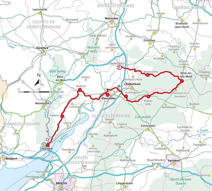 Guide de randonnées (en anglais) - Gloucestershire Way | Cicerone guide de randonnée Cicerone 