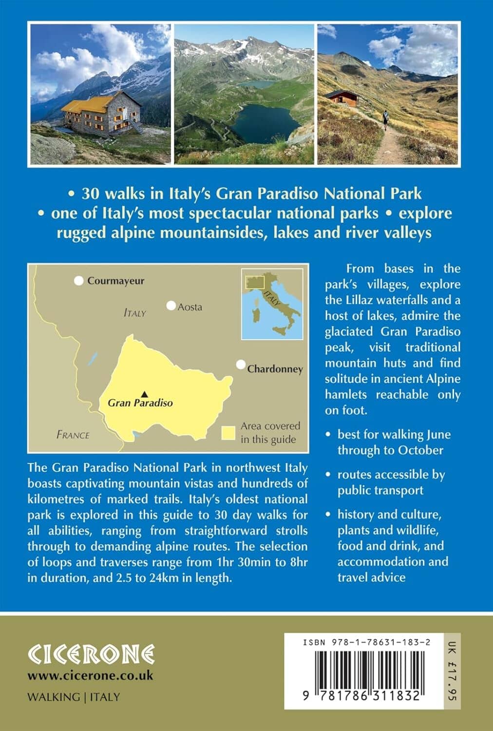 Guide de randonnées (en anglais) - Gran paradiso National Park | Cicerone guide de randonnée Cicerone 