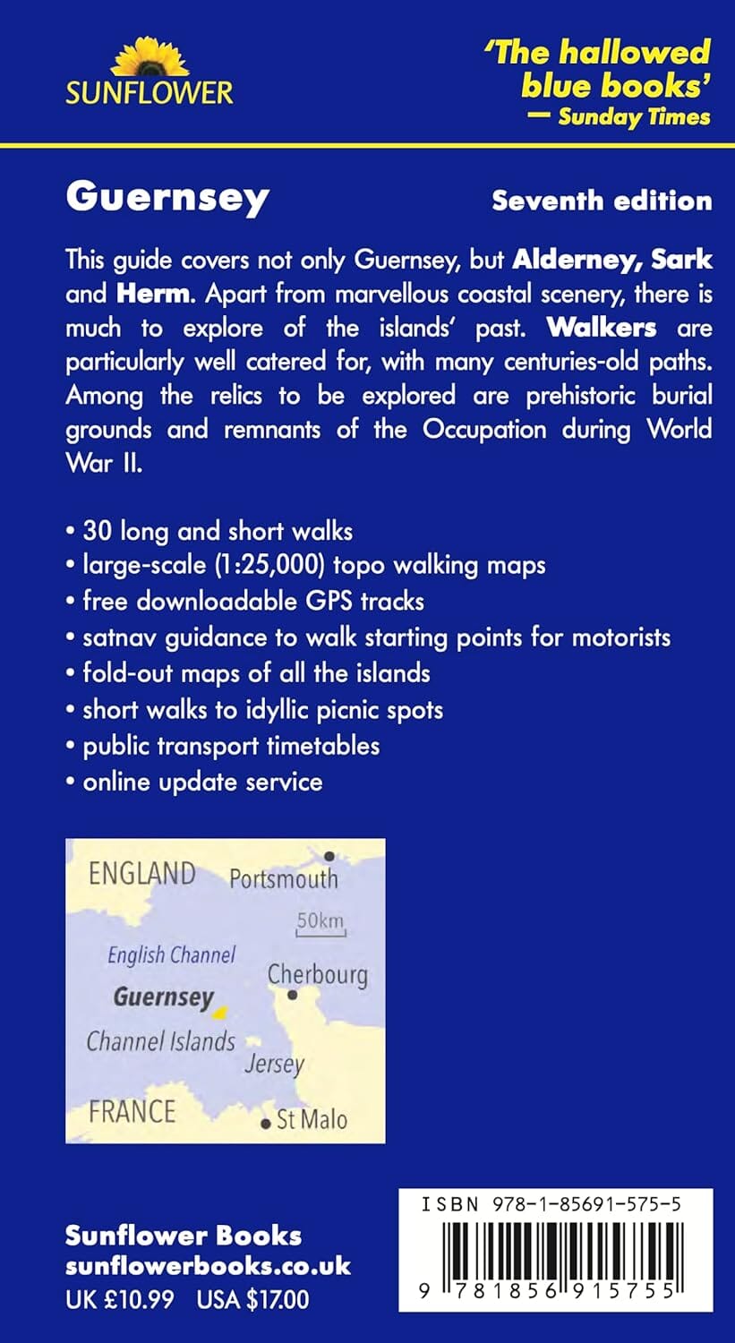 Guide de randonnées (en anglais) - Guernsey with Alderney, Sark & Hem 2026 | Sunflower guide de randonnée Sunflower 