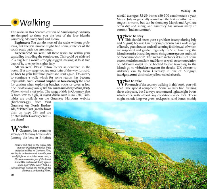 Guide de randonnées (en anglais) - Guernsey with Alderney, Sark & Hem 2026 | Sunflower guide de randonnée Sunflower 