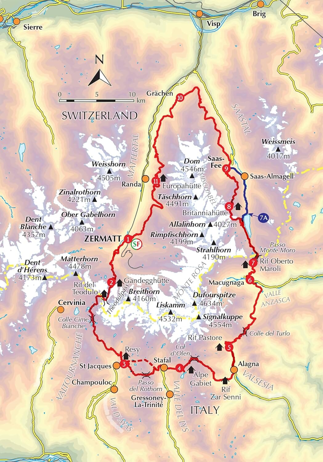 Guide de randonnées (en anglais) - Hiking the Tour of Monte Rosa: Trekking the Swiss and Italian Alps from Zermatt | Cicerone guide de randonnée Cicerone 