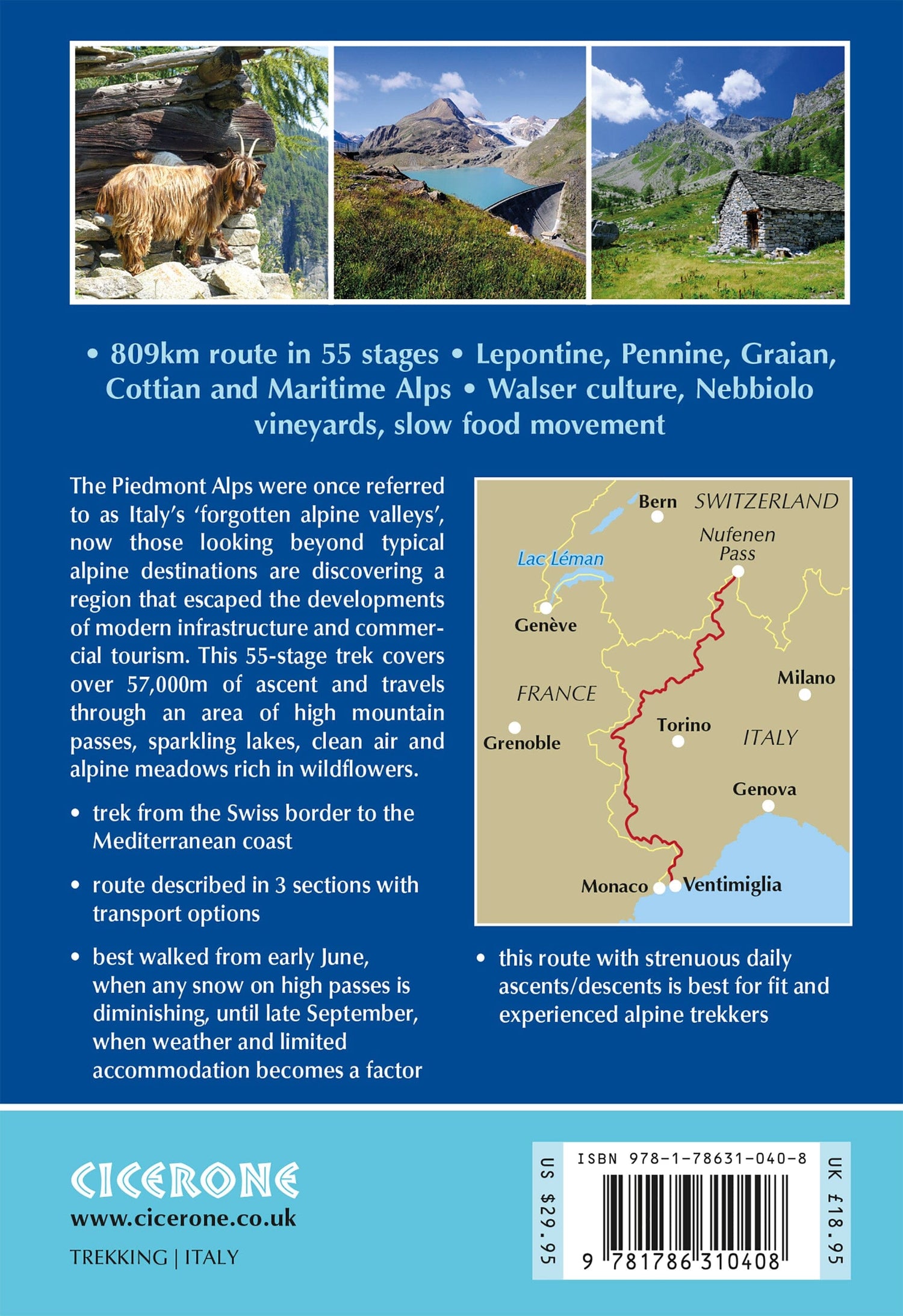 Guide de randonnées (en anglais) - Italy's Grande Traversata delle Alpi (GTA) | Cicerone guide de randonnée Cicerone 