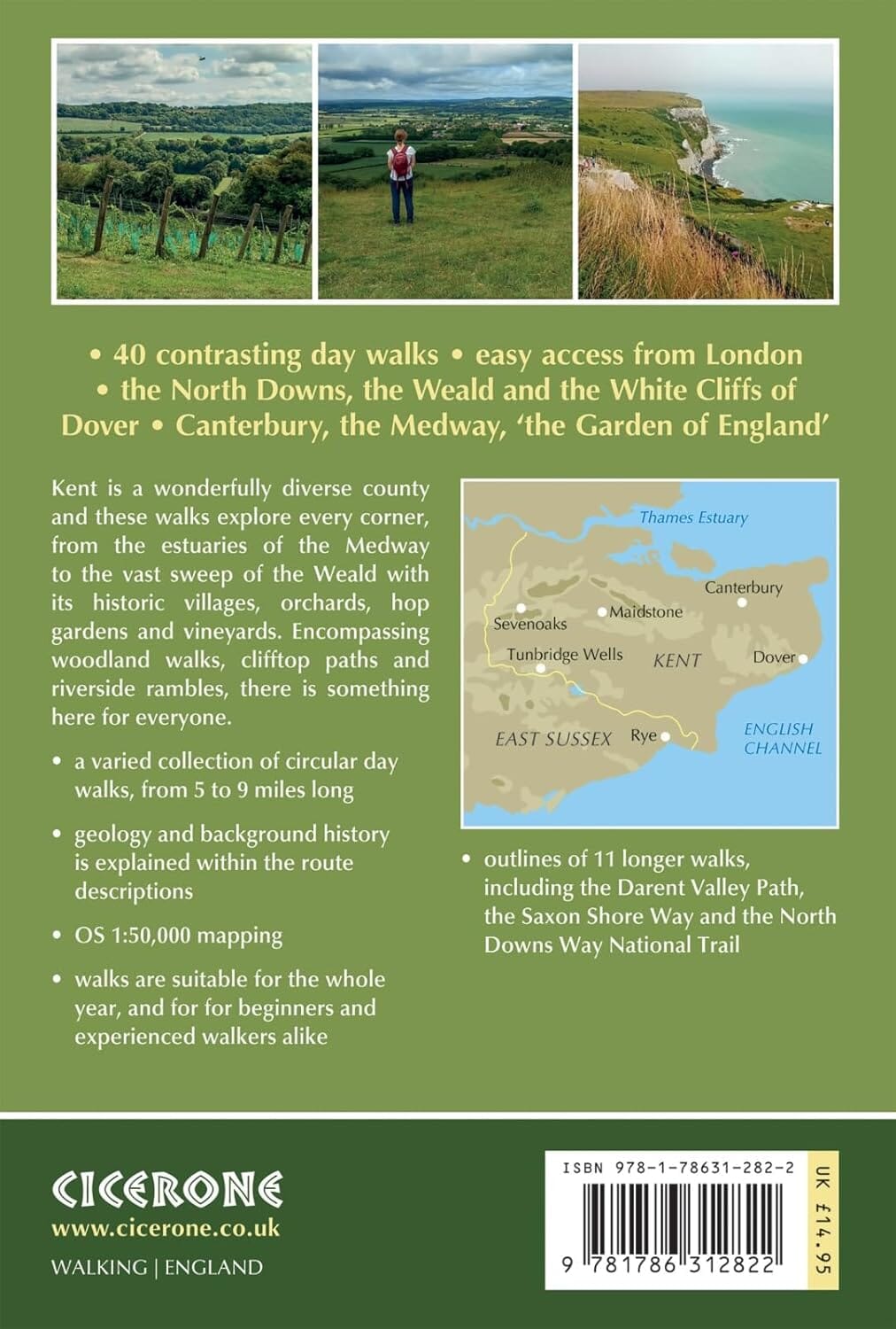 Guide de randonnées (en anglais) - Kent : 40 circular short walks & day walks | Cicerone guide de randonnée Cicerone 