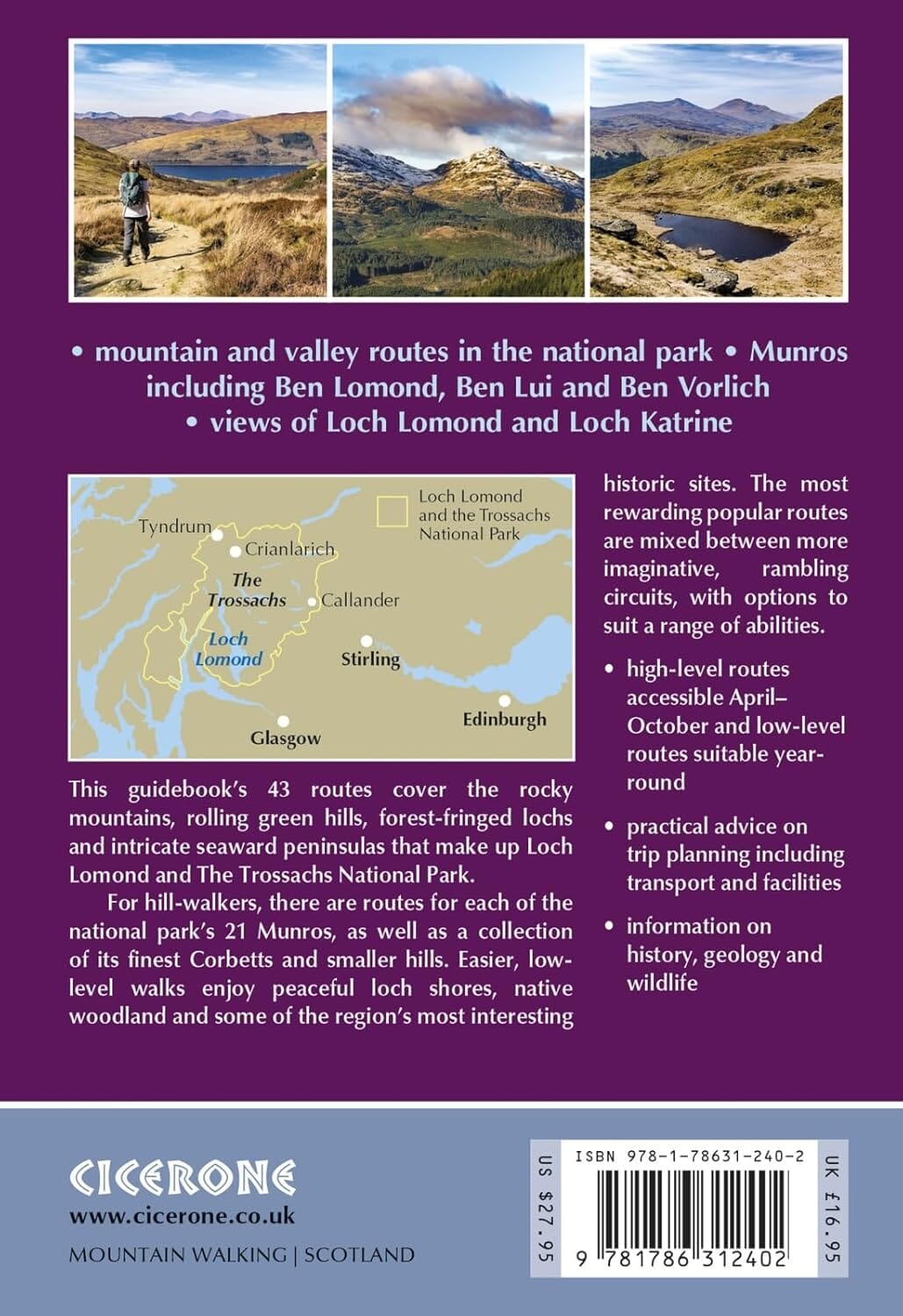 Guide de randonnées (en anglais) - Loch Lomond & the Trossachs | Cicerone guide de randonnée Cicerone 