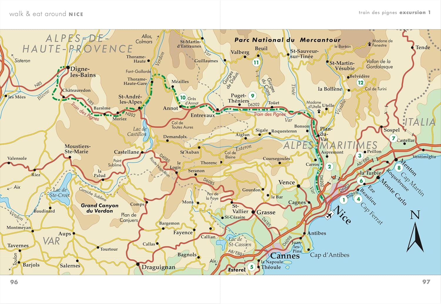 Guide de randonnées (en anglais) - Nice Walk and Eat | Sunflower guide de randonnée Sunflower 