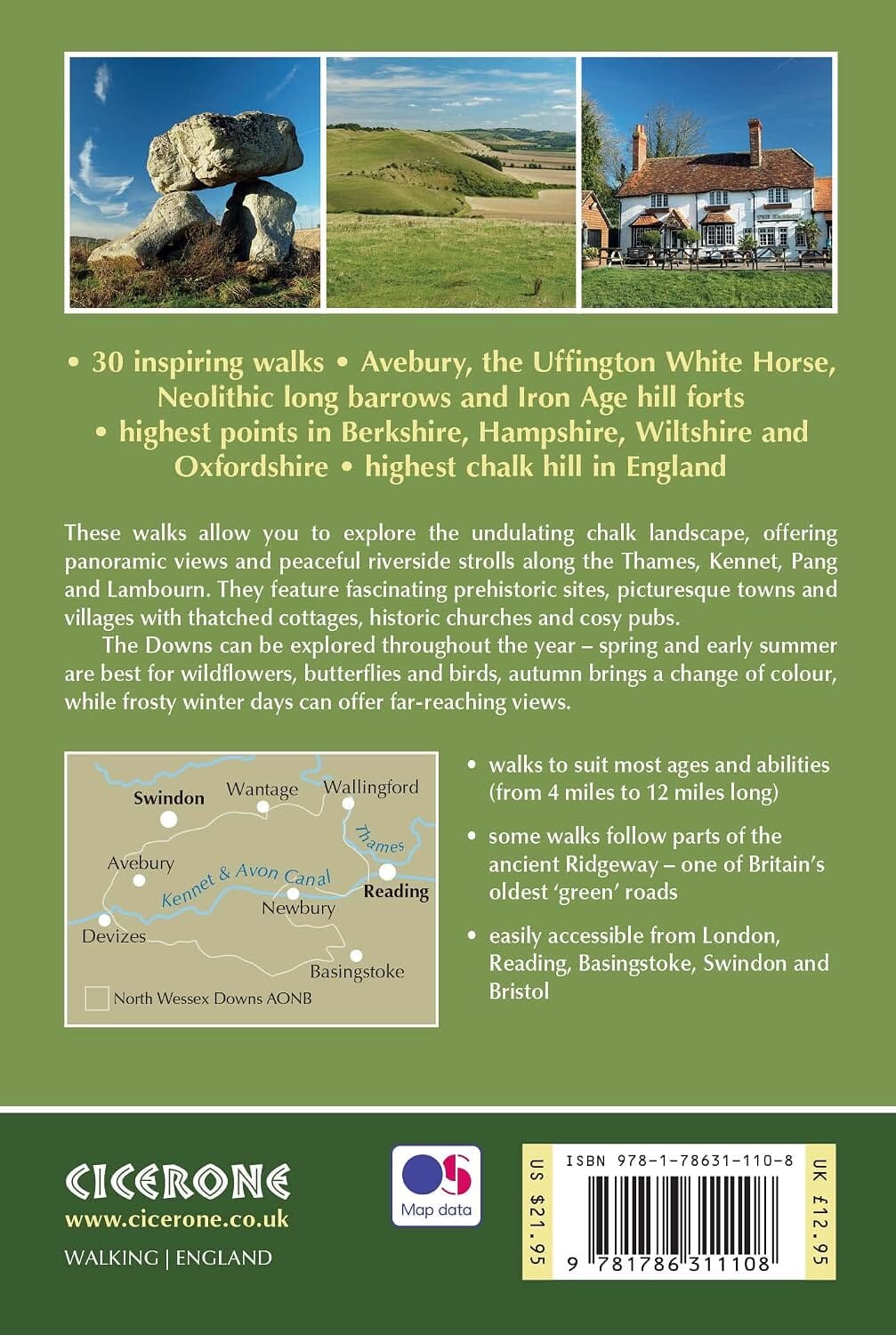 Guide de randonnées (en anglais) - North Wessex Downs | Cicerone guide de randonnée Cicerone 