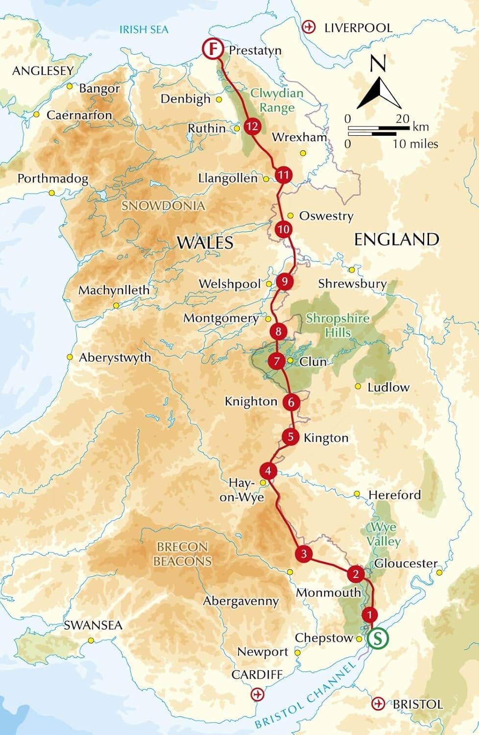 Guide de randonnées (en anglais) - Offa's Dyke path, national trail | Cicerone guide de randonnée Cicerone 