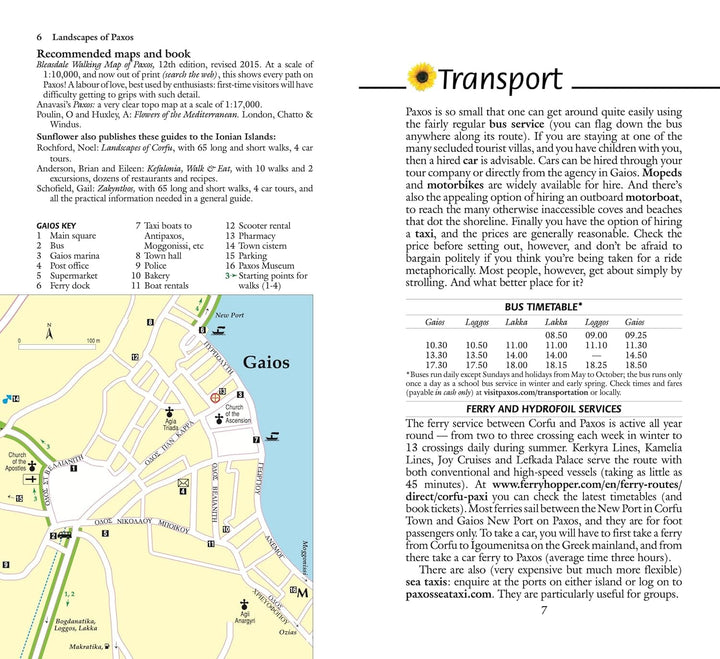Guide de randonnées (en anglais) - Paxos | Sunflower guide de randonnée Sunflower 