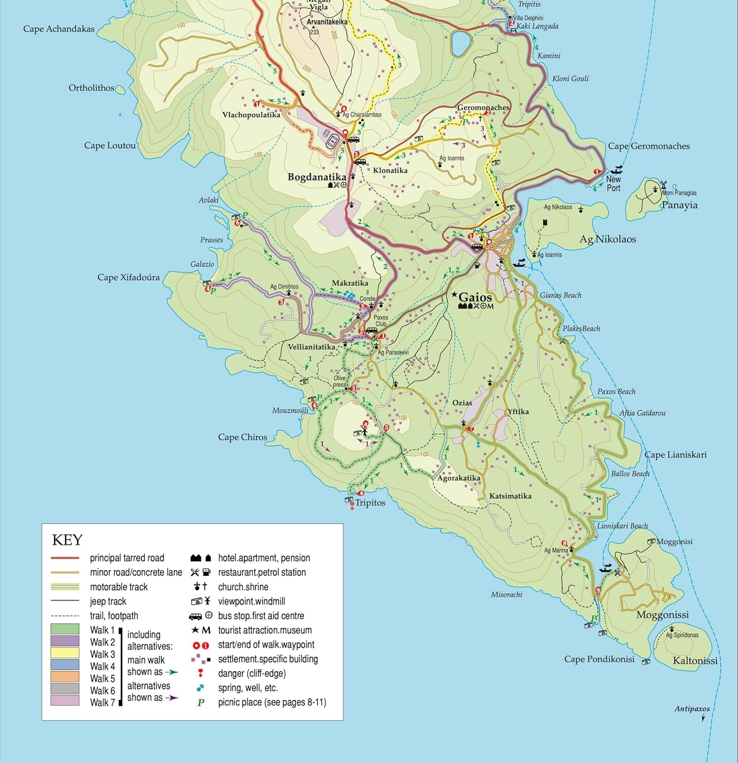 Guide de randonnées (en anglais) - Paxos | Sunflower guide de randonnée Sunflower 
