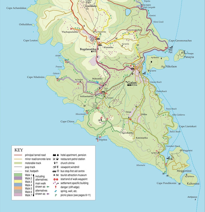 Guide de randonnées (en anglais) - Paxos | Sunflower guide de randonnée Sunflower 